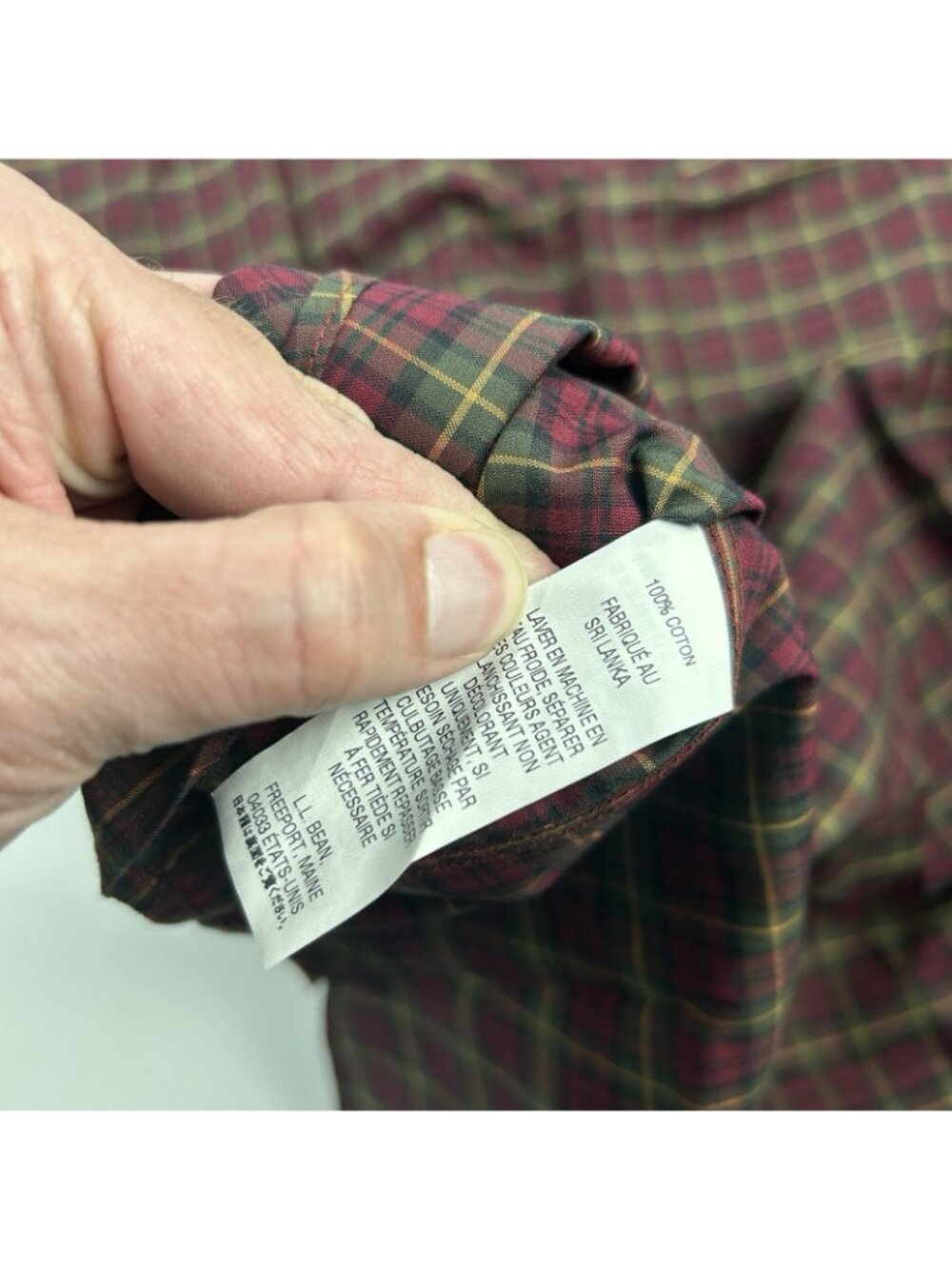 LL Bean Men's Red Plaid 2xlt Tall Button Up 218574 NWT Traditional Fit - Picture 9 of 9